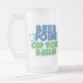 Taza De Cristal Esmerilado Cerveza Pong