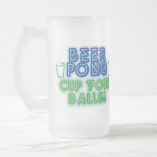 Taza De Cristal Esmerilado Cerveza Pong