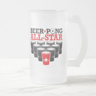 Taza De Cristal Esmerilado Cerveza Pong All Star