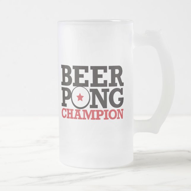 Taza De Cristal Esmerilado Cerveza Pong - campeón (Derecha)