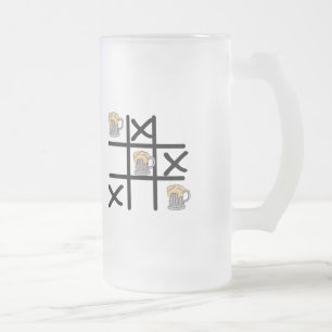 Taza De Cristal Esmerilado Cerveza Tic Tac Toe Frost Mug