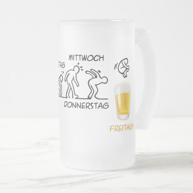 Taza De Cristal Esmerilado Cerveza-volución (Anverso derecho)