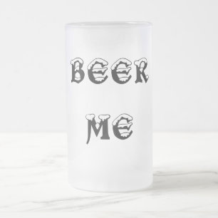TAZA DE CRISTAL ESMERILADO CERVEZA YO