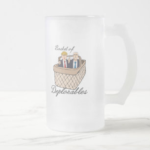 Taza De Cristal Esmerilado Cesta de Deplorables - peniques del triunfo --