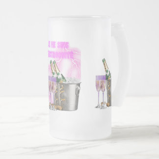 Taza De Cristal Esmerilado champagne, éclairs, illustration, design original