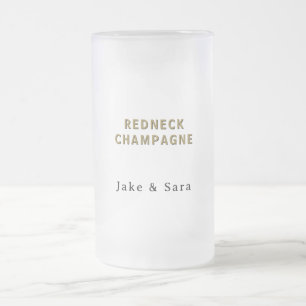 Taza De Cristal Esmerilado Champagne Personalizado Redneck