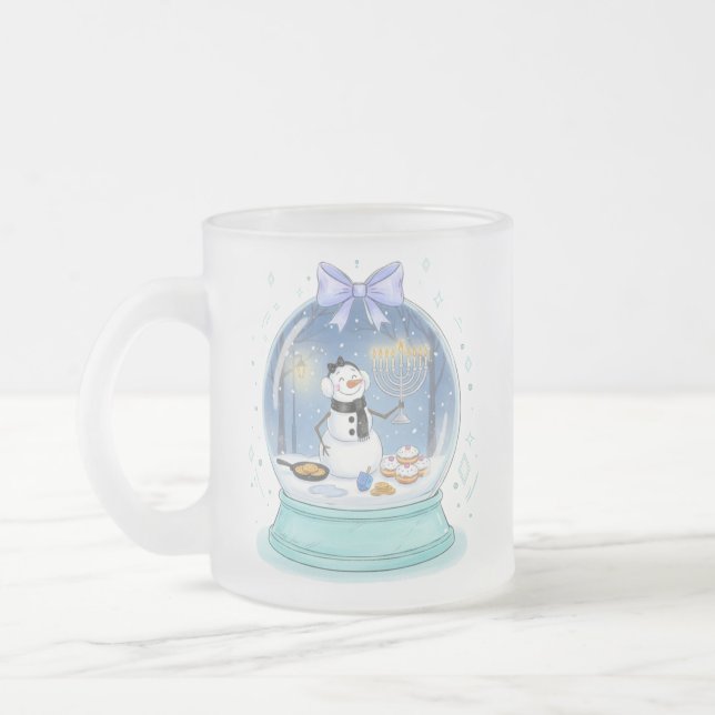 Taza De Cristal Esmerilado Chanukah Snow Globe (Izquierda)