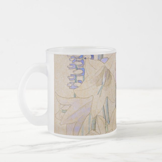Taza De Cristal Esmerilado Charles Rennie Mackintosh - Mont Louis - flor (Izquierda)