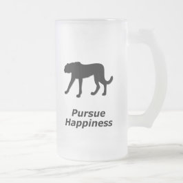 Taza De Cristal Esmerilado Cheetah persigue la felicidad
