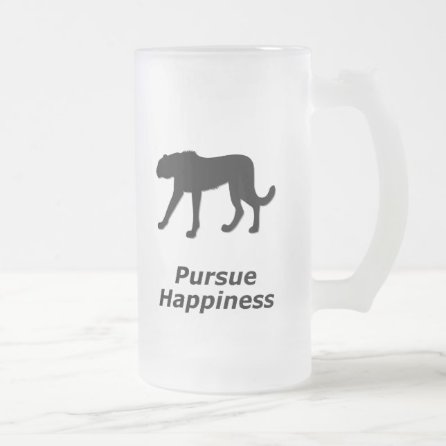 Taza De Cristal Esmerilado Cheetah persigue la felicidad (Derecha)
