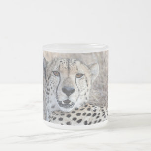 Taza De Cristal Esmerilado Cheetah Portrait