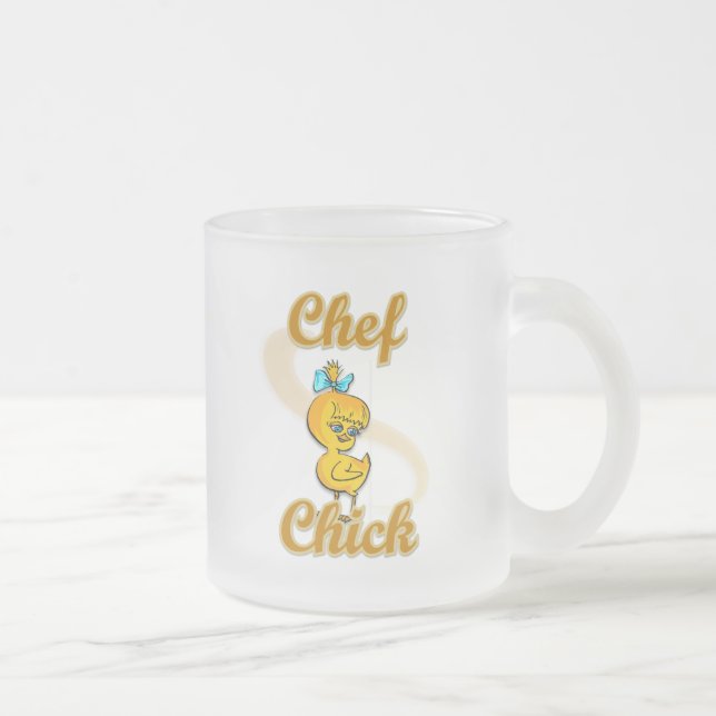 Taza De Cristal Esmerilado Chef Chick (Derecha)