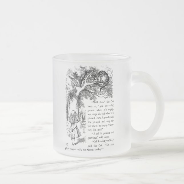 Taza De Cristal Esmerilado Cheshire cat , “ Alice in Wonderland ” (Derecha)