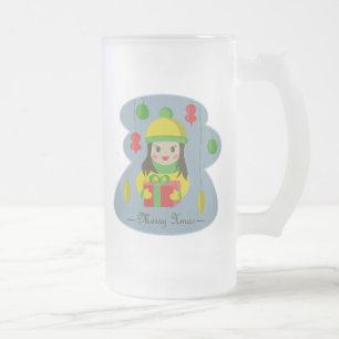 Taza De Cristal Esmerilado Chica con caja de regalo para Navidades