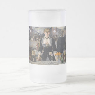 Taza De Cristal Esmerilado Chica de bar victoriano en Folies Bergere, Francia