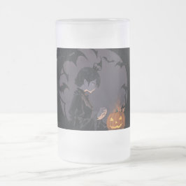 Taza De Cristal Esmerilado chica de halloween