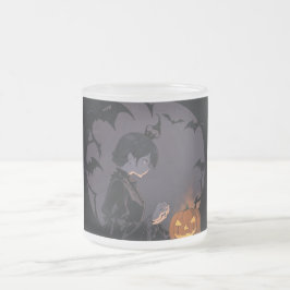 Taza De Cristal Esmerilado chica de halloween