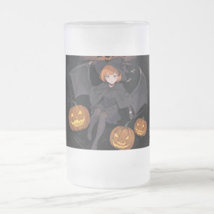Taza De Cristal Esmerilado chica de halloween