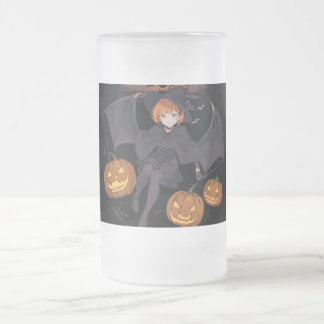 Taza De Cristal Esmerilado chica de halloween