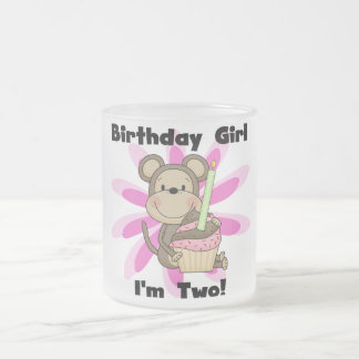 Taza De Cristal Esmerilado Chica de monos 2ª camisetas de cumpleaños y regalo