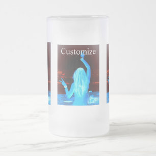 Taza De Cristal Esmerilado chica de paz hippie