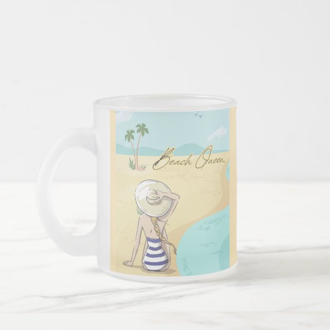 Taza De Cristal Esmerilado chica de playa (Izquierda)