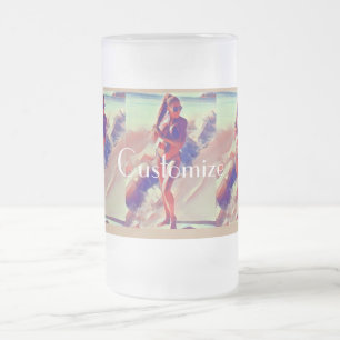 Taza De Cristal Esmerilado Chica de playa Thunder_Cove