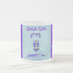 Taza De Cristal Esmerilado Chica de yoga Mug
