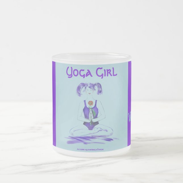 Taza De Cristal Esmerilado Chica de yoga Mug (Centro)
