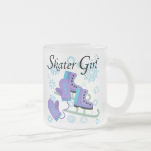 Taza De Cristal Esmerilado Chica del patinador