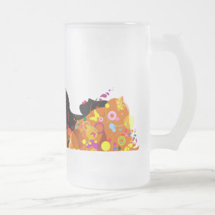 Taza De Cristal Esmerilado Chica mariposa 5A Mugs