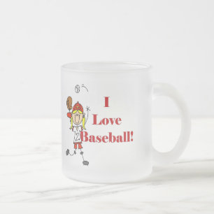 Taza De Cristal Esmerilado Chica Me Encanta Camisetas y Regalos de Béisbol