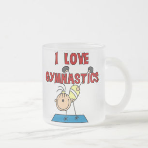 Taza De Cristal Esmerilado Chica Me encanta la gimnasia