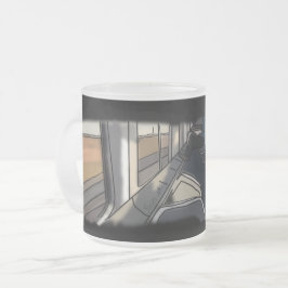 Taza De Cristal Esmerilado Chicago, IL Amtrak mug