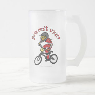 Taza De Cristal Esmerilado Chicas rojos oscuros BMX