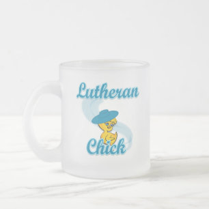 Taza De Cristal Esmerilado Chick luterano #3
