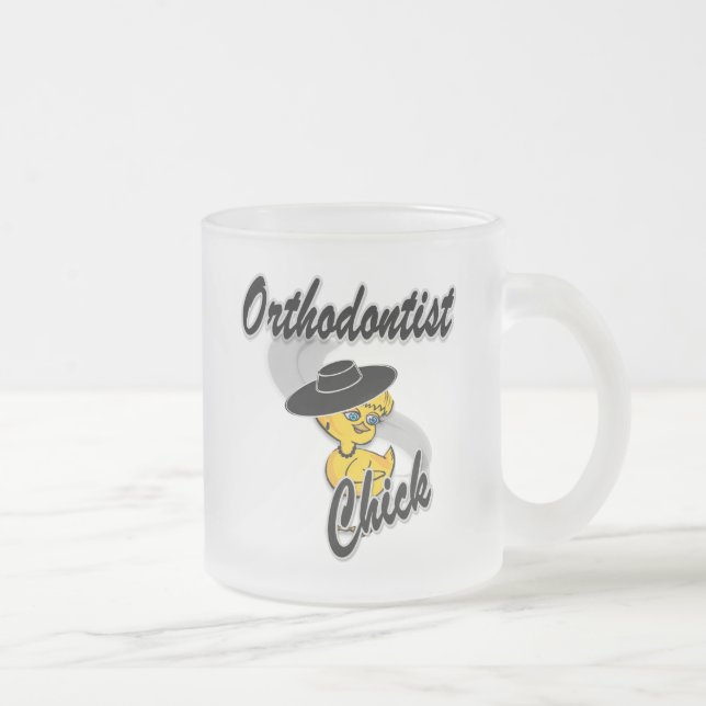 Taza De Cristal Esmerilado Chick ortodontista #4 (Derecha)