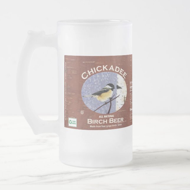 Taza De Cristal Esmerilado Chickadee Birch Beer (Izquierda)