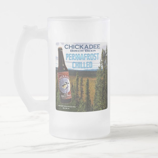 Taza De Cristal Esmerilado Chickadee Birch Beer (Izquierda)