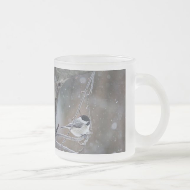 Taza De Cristal Esmerilado Chickadee con gorra negra - Songbird (Derecha)