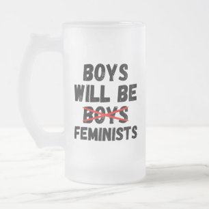 Taza De Cristal Esmerilado Chico Feminista - Los chicos serán feministas II