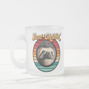 Taza De Cristal Esmerilado Chillin’ Sloth