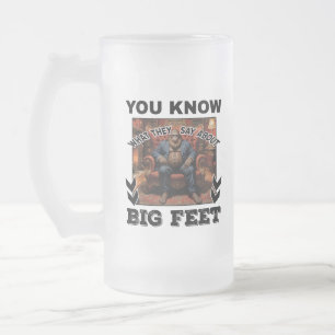 Taza De Cristal Esmerilado Chiste de pies gigantes