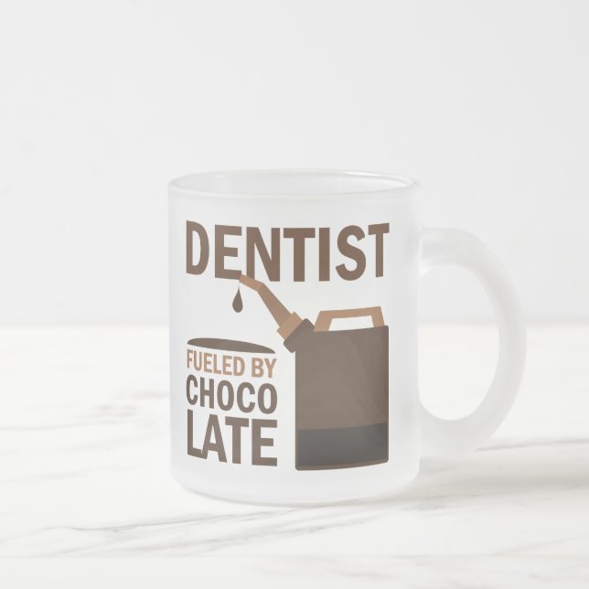 Taza De Cristal Esmerilado Chocolate del regalo del dentista (Derecha)