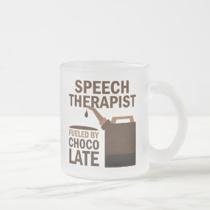 Taza De Cristal Esmerilado Chocolate (divertido) del terapeuta de discurso