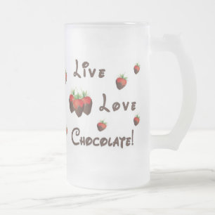 Taza De Cristal Esmerilado Chocolate vivo del amor