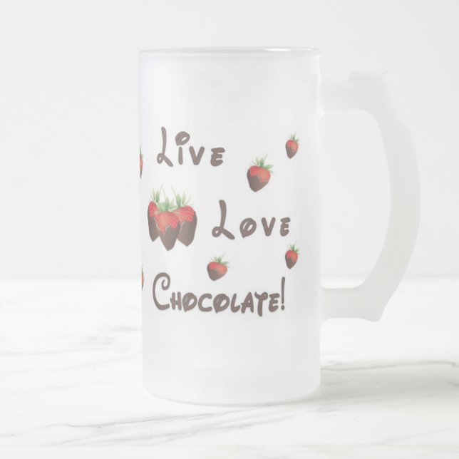 Taza De Cristal Esmerilado Chocolate vivo del amor (Derecha)