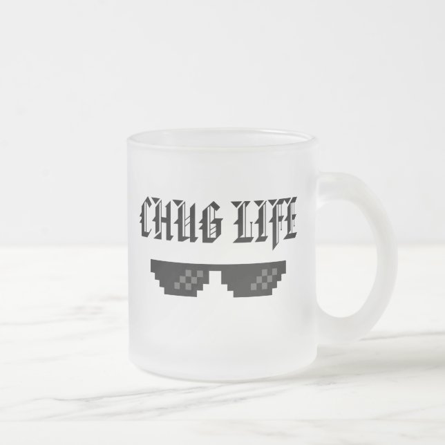TAZA DE CRISTAL ESMERILADO CHUG LIFE (Derecha)