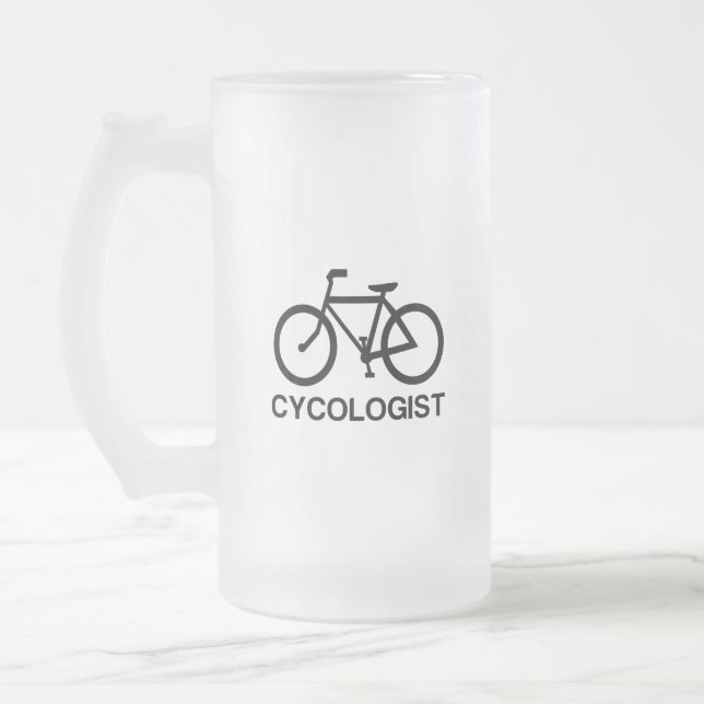 TAZA DE CRISTAL ESMERILADO CICOLOGISTA BIKE (Izquierda)