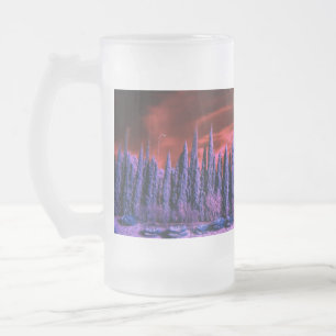Taza De Cristal Esmerilado cielo de invierno púrpura
